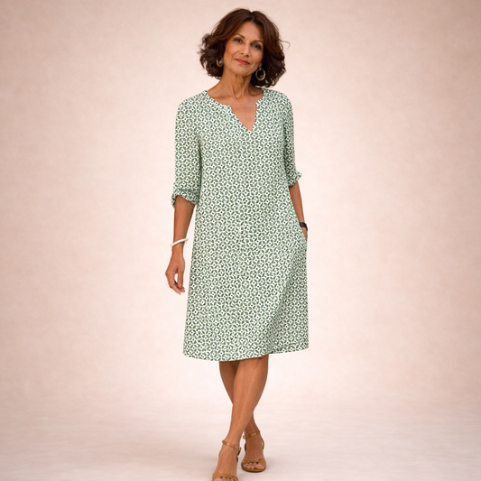 Women's Mini Dress | Printed V-Neck Summer Shift