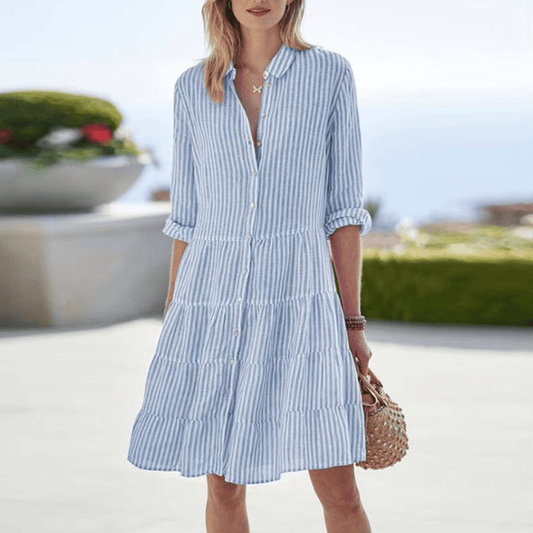Women's Mini Dress | Striped Tiered Summer Design