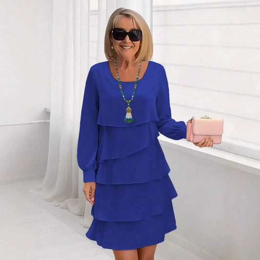 Women's Mini Dress | Tiered Long Sleeve Ruffle Dress