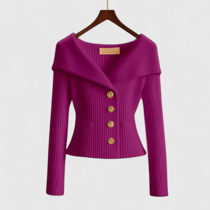 Women's Off-Shoulder Knit Sweater for Chic Events