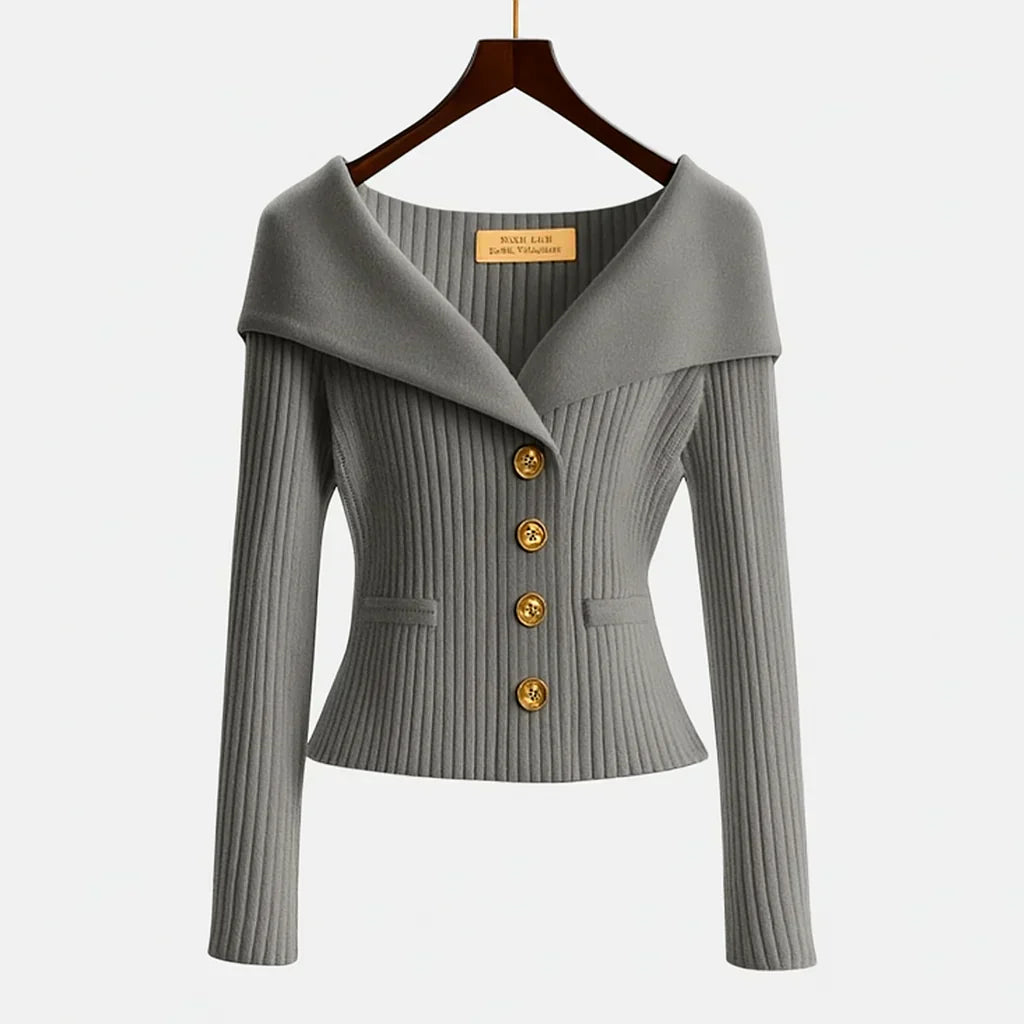 Women's Off-Shoulder Knit Sweater for Chic Events