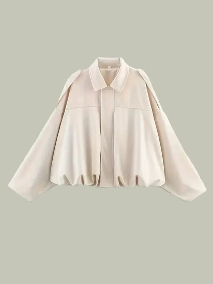 Women’s Oversized Faux Suede Jacket for Chic Style