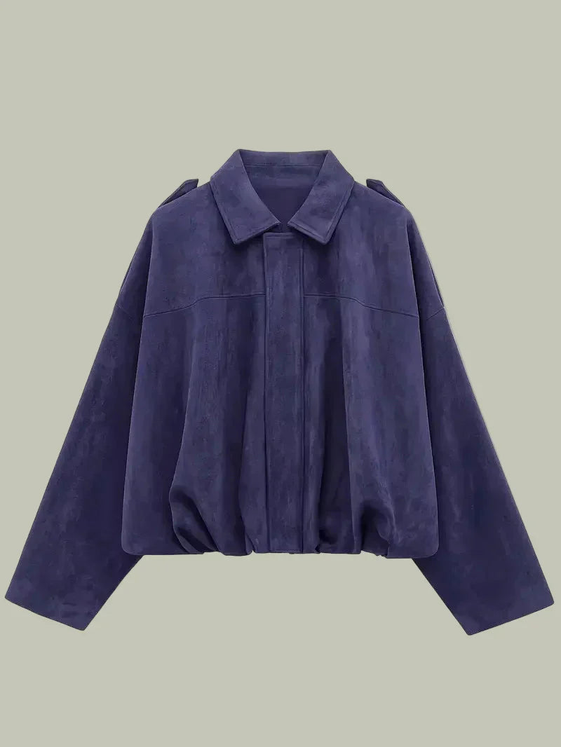 Women’s Oversized Faux Suede Jacket for Chic Style