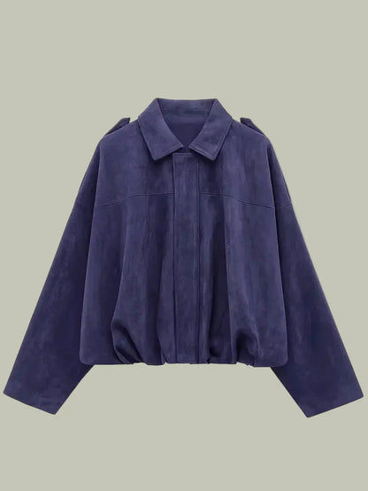 Women’s Oversized Faux Suede Jacket for Chic Style