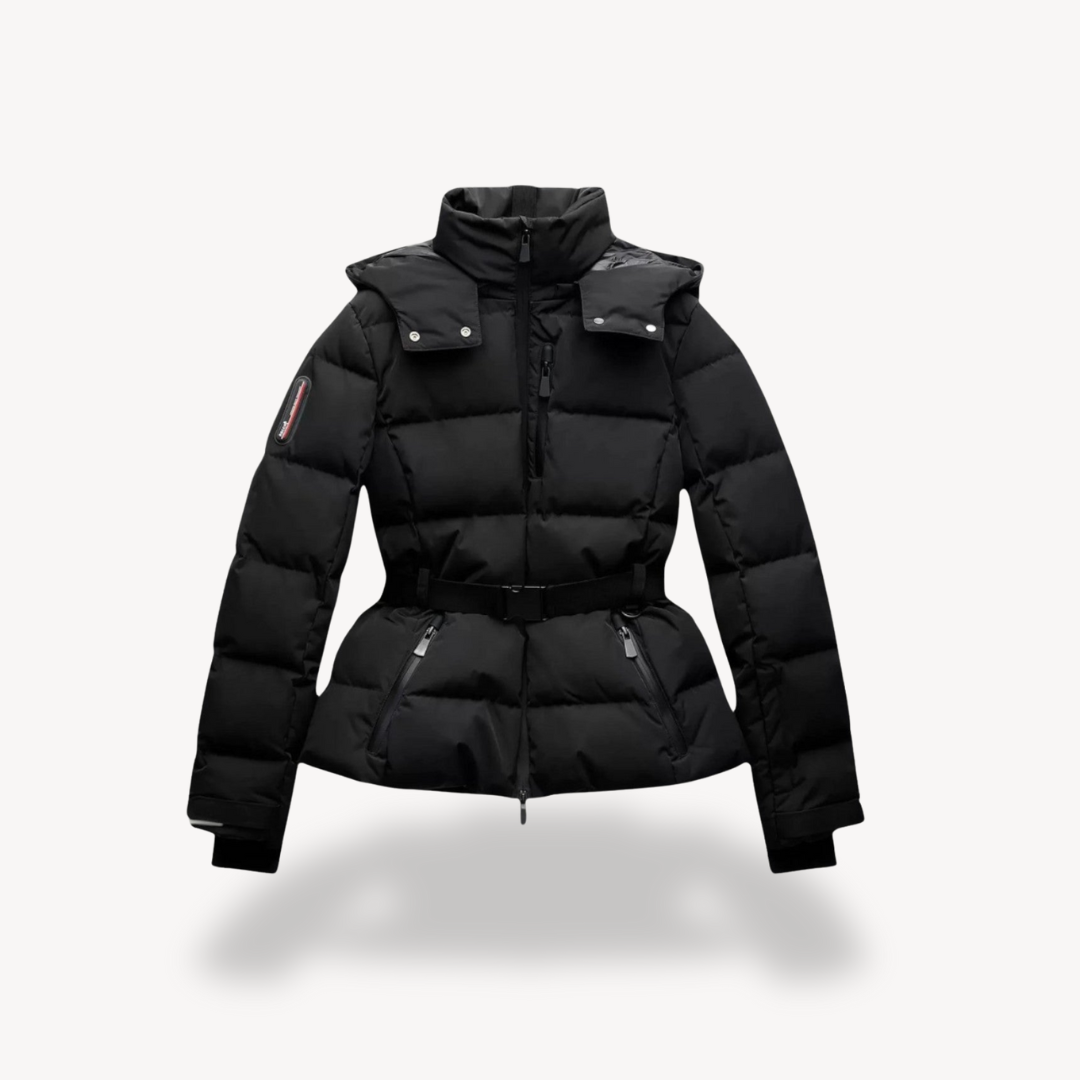 Women's Puffer Jacket | Belted Waist & Warm