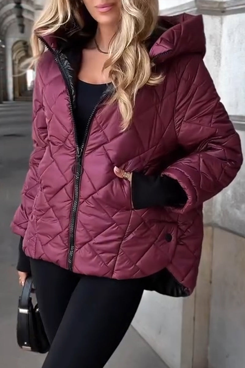 Women's Puffer Jacket | Diamond Quilted & Hooded