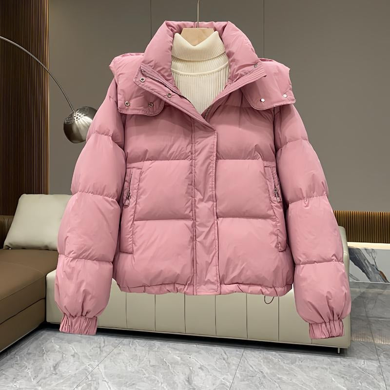 Women's Puffer Jacket | High Neck & Hooded Design