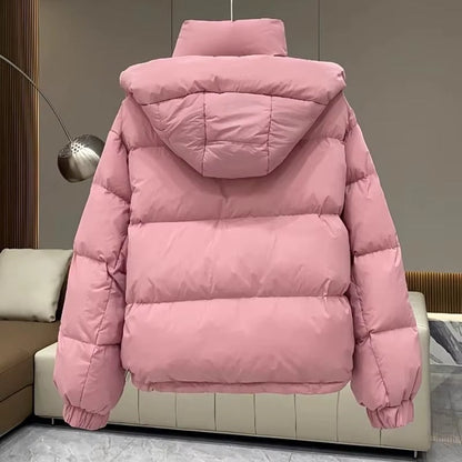 Women's Puffer Jacket | High Neck & Hooded Design