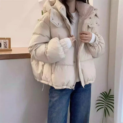 Women's Puffer Jacket | High Neck & Hooded Design