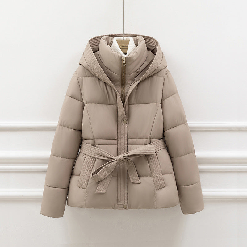 Women's Quilted Jacket | Hooded & Belted Design