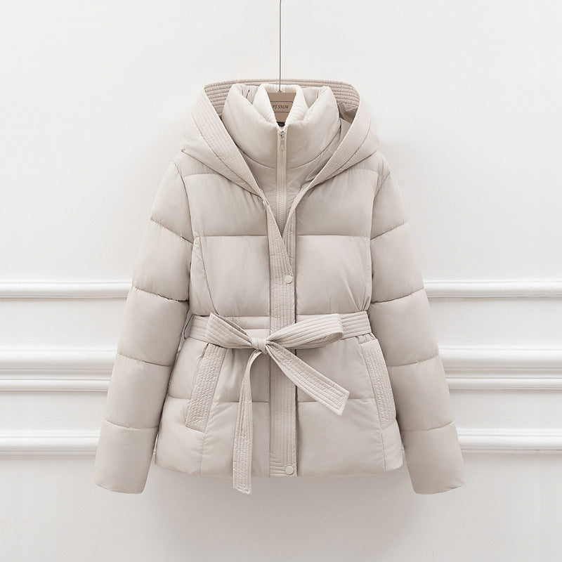 Women's Quilted Jacket | Hooded & Belted Design