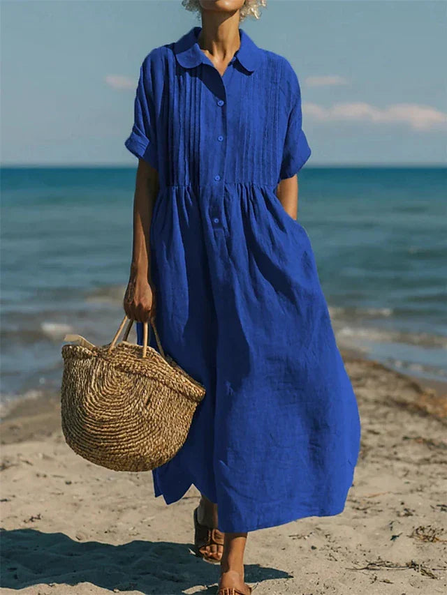 Women's Shirt Dress | Relaxed Button-Front Midi