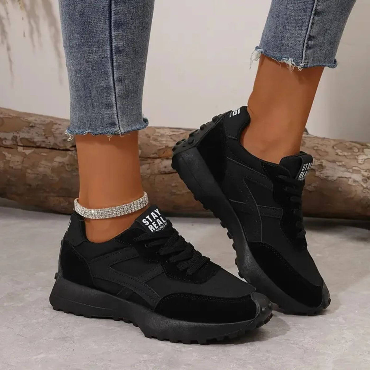 Women's Sneakers | Contrast Side Panels, Chunky Lug Sole
