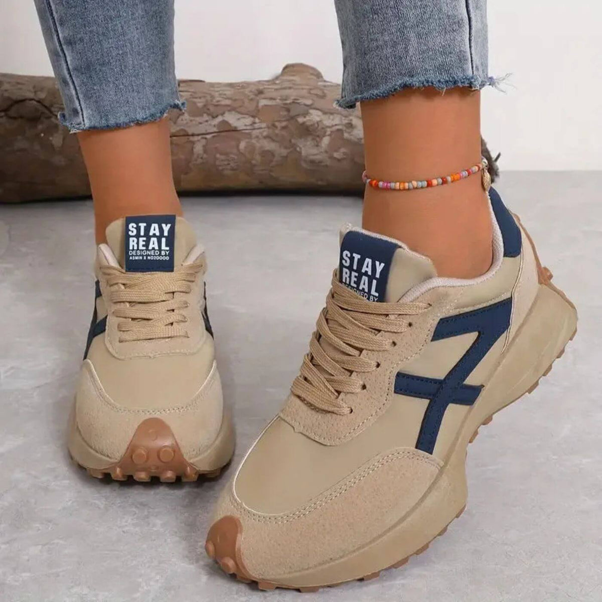 Women's Sneakers | Contrast Side Panels, Chunky Lug Sole