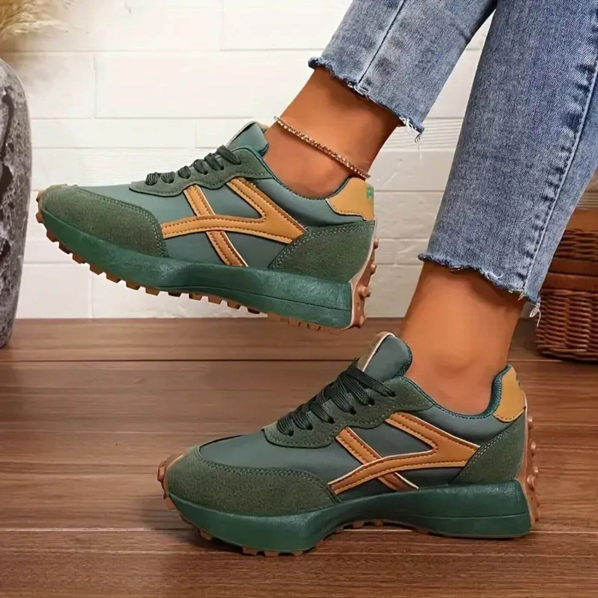 Women's Sneakers | Contrast Side Panels, Chunky Lug Sole