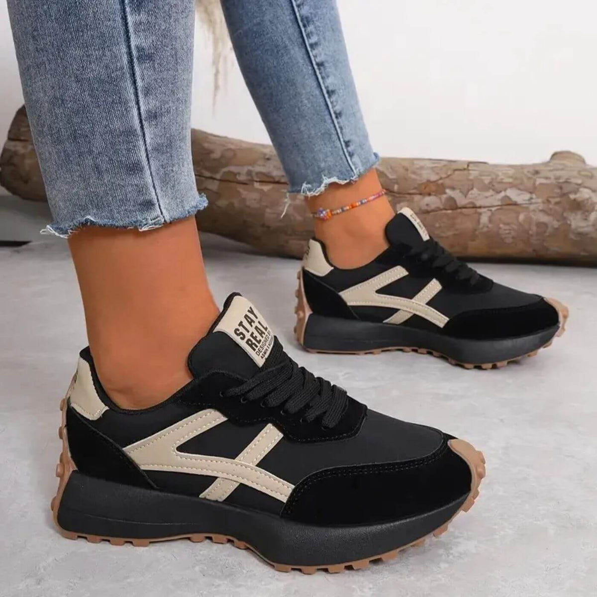 Women's Sneakers | Contrast Side Panels, Chunky Lug Sole