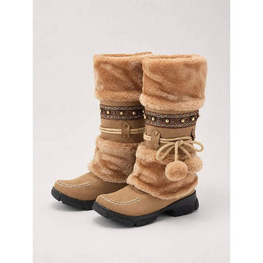 Women's Snow Boots | Boho Pom Pom Detail