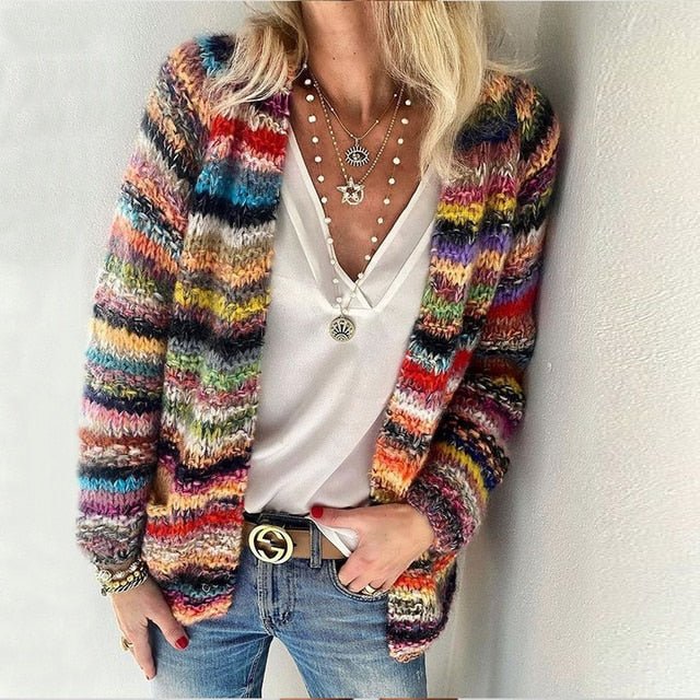 Women's Striped Cardigan | Lightweight & Cosy