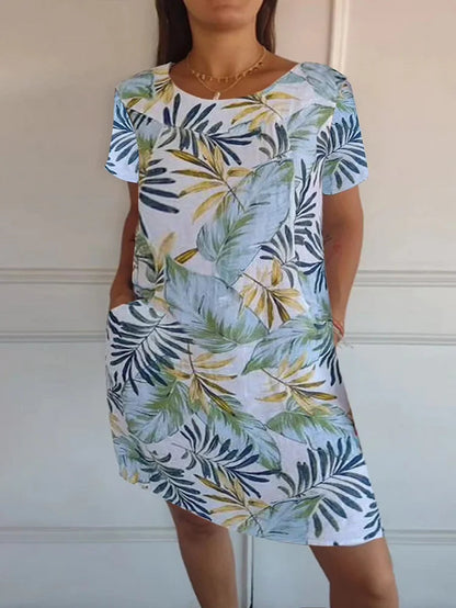 Women's Summer Dress | Botanical Print Shift Dress