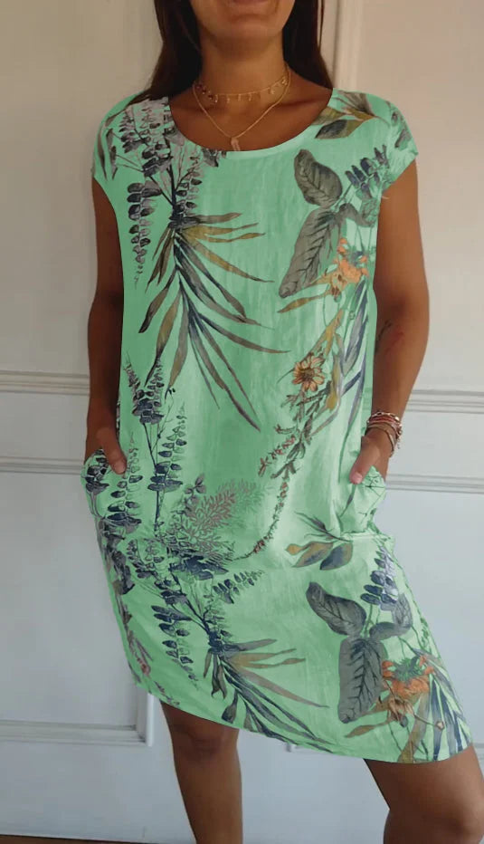Women's Summer Dress | Botanical Print Shift Dress