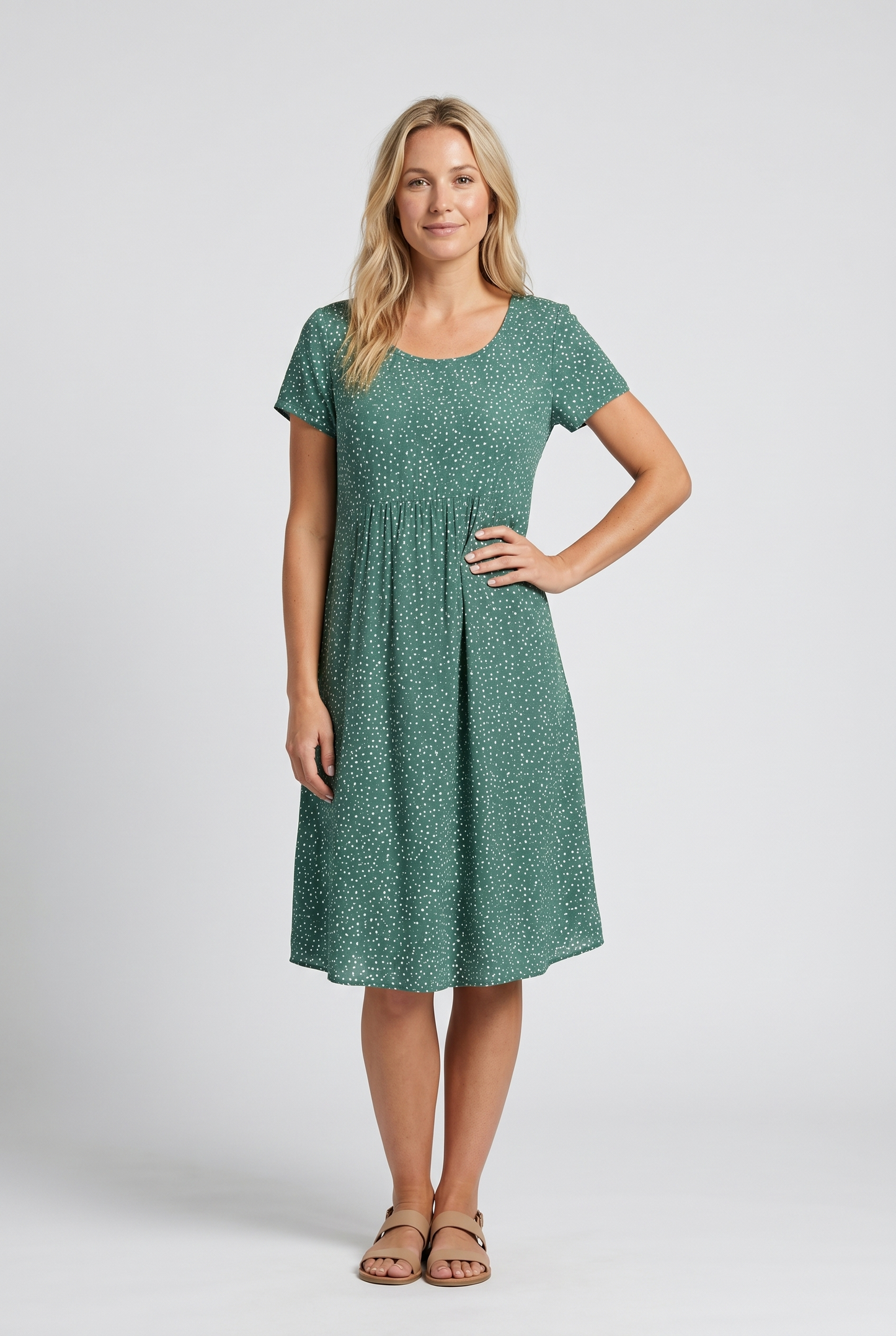 Women's Summer Dress | Floral Print V-Neck & Relaxed A-Line Midi