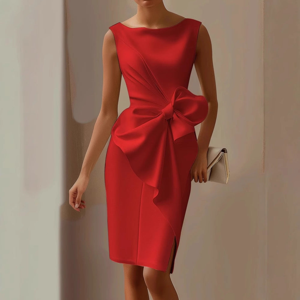 Women's Summer Midi Dress | Bow Detail Design