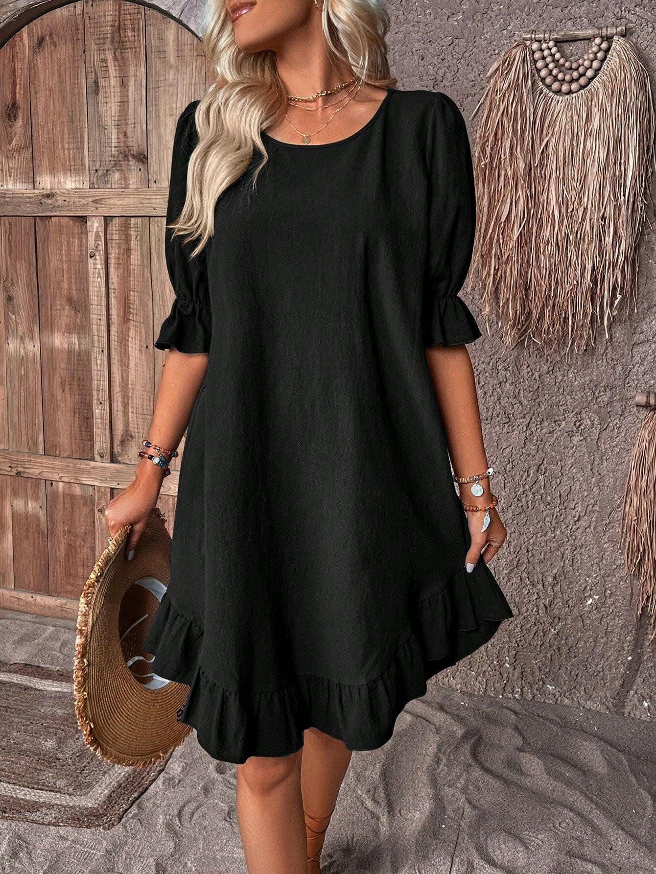 Women's Summer Midi Dress | Ruffle Hem & Relaxed Fit