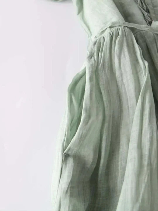 Women's Summer Midi Dress | Tie Waist Round Neck