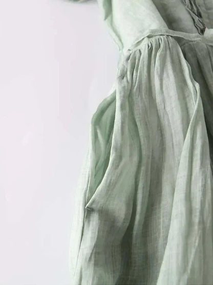 Women's Summer Midi Dress | Tie Waist Round Neck