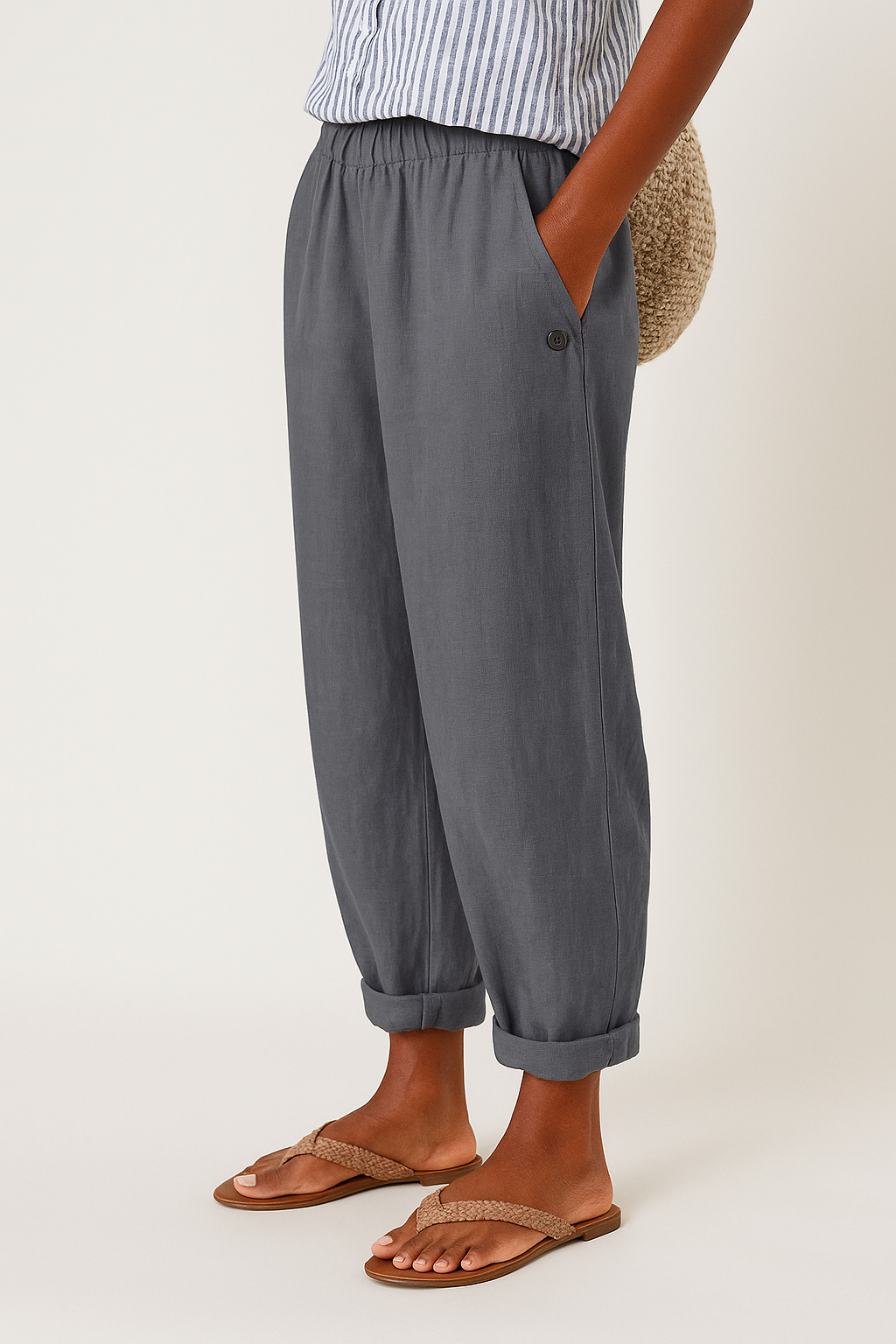 Women's Summer Pants | Cropped Straight Leg & Rolled Cuff