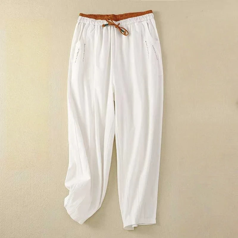 Women's Summer Pants | Loose Tapered Style with Drawstring Elastic Waist