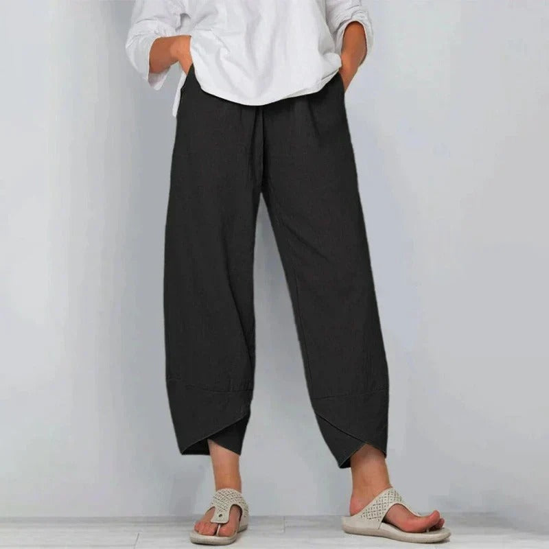 Women's Summer Pants | Wide Leg & Cropped Angled Hem