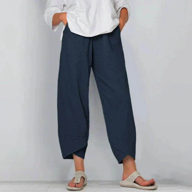 Women's Summer Pants | Wide Leg & Cropped Angled Hem