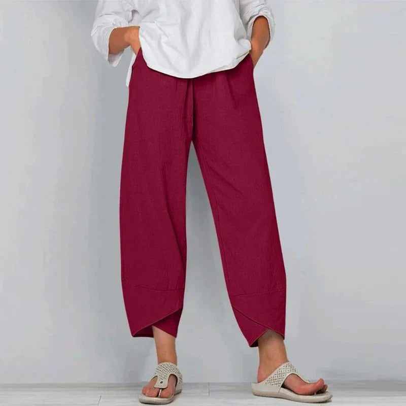 Women's Summer Pants | Wide Leg & Cropped Angled Hem