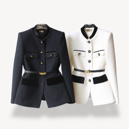 Velvet Women's Blazer with Gold-Tone Accents