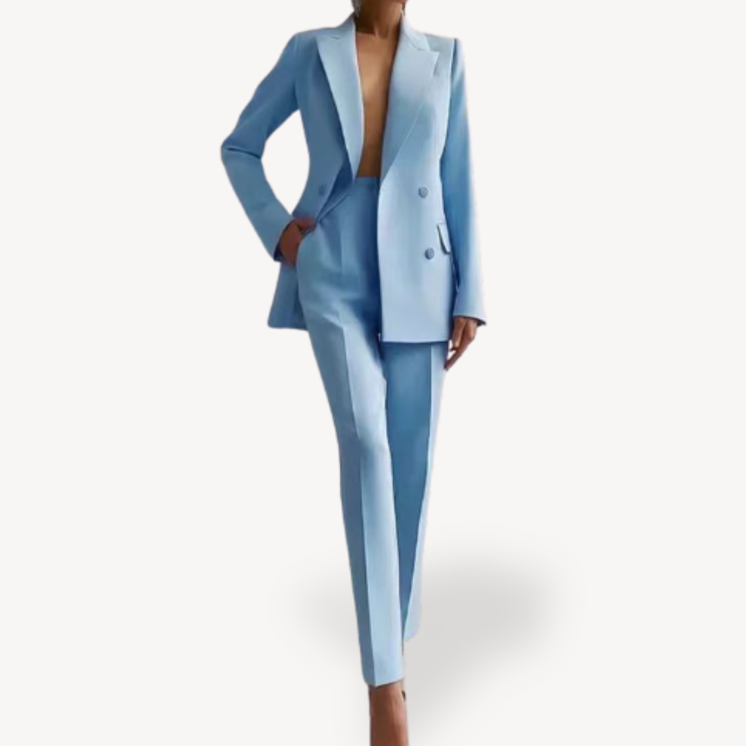 Chic Women's Blazer and Trouser Ensemble