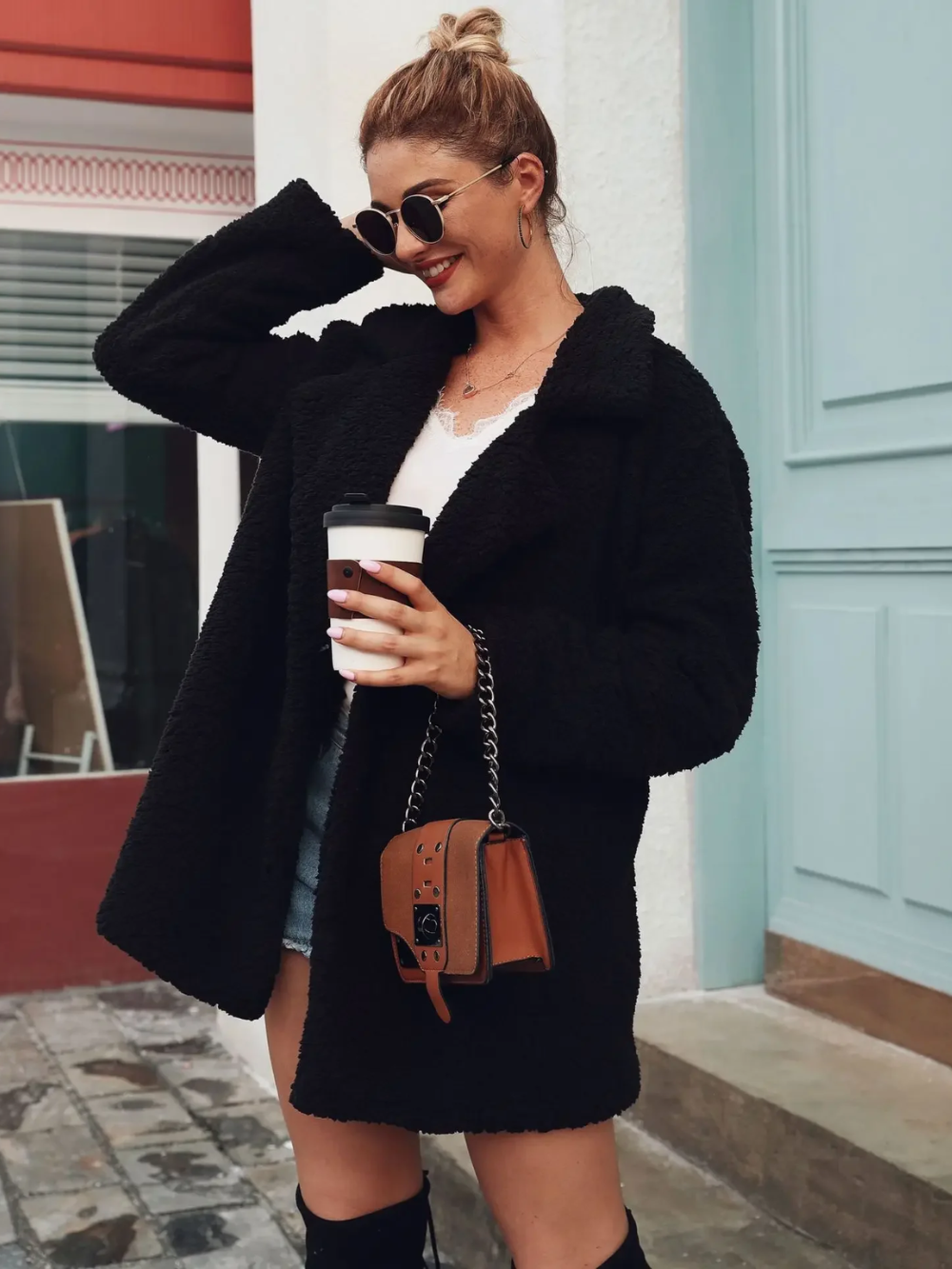 Women's Teddy Coat | Short Fit & Cosy Warmth