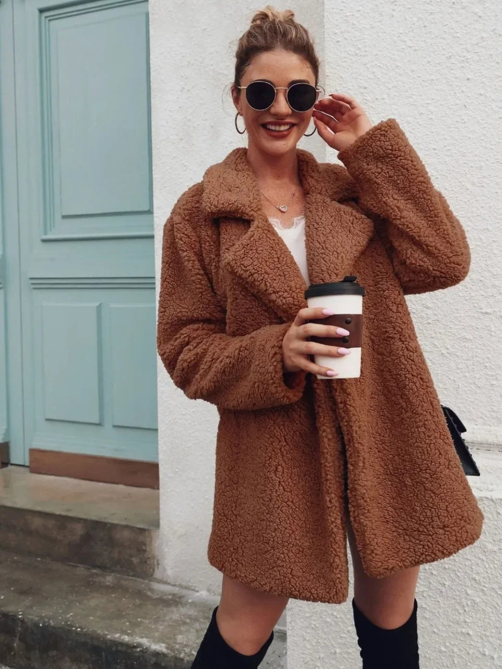Women's Teddy Coat | Short Fit & Cosy Warmth