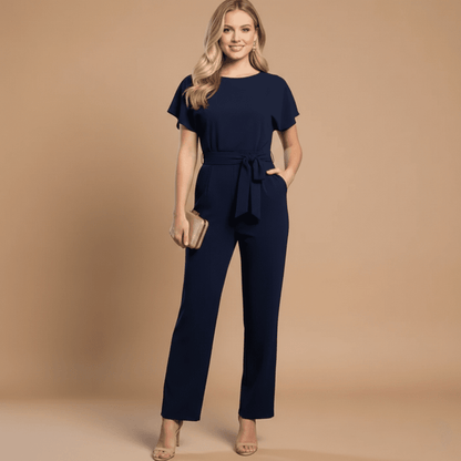 Women's Tie Waist Jumpsuit | Elegant Wide Leg Batwing Occasion