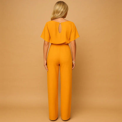Women's Tie Waist Jumpsuit | Elegant Wide Leg Batwing Occasion