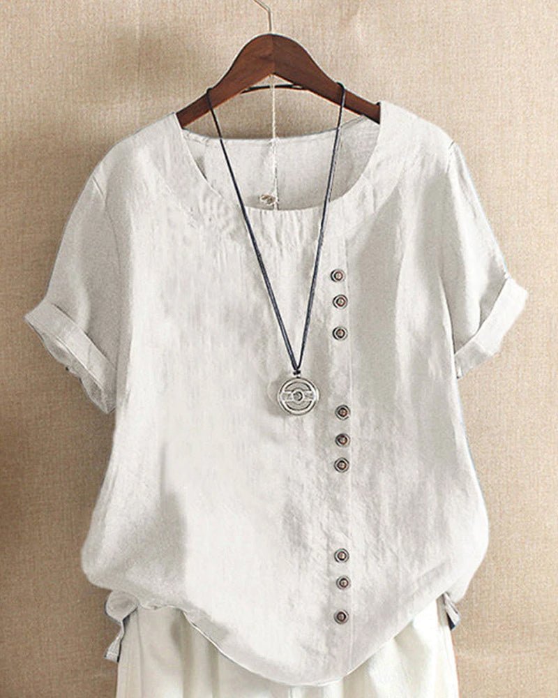 Women's Top | Button Front Curved Hem