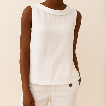 Women's Top | Sleeveless Roll Collar Design