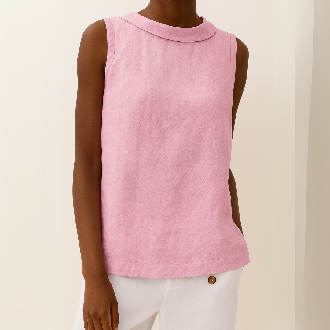 Women's Top | Sleeveless Roll Collar Design