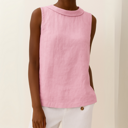 Women's Top | Sleeveless Roll Collar Design