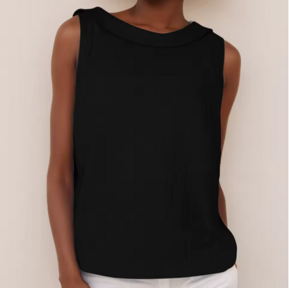 Women's Top | Sleeveless Roll Collar Design