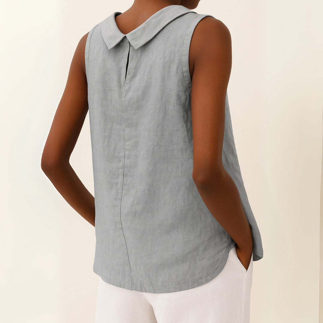 Women's Top | Sleeveless Roll Collar Design
