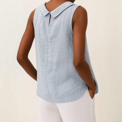 Women's Top | Sleeveless Roll Collar Design