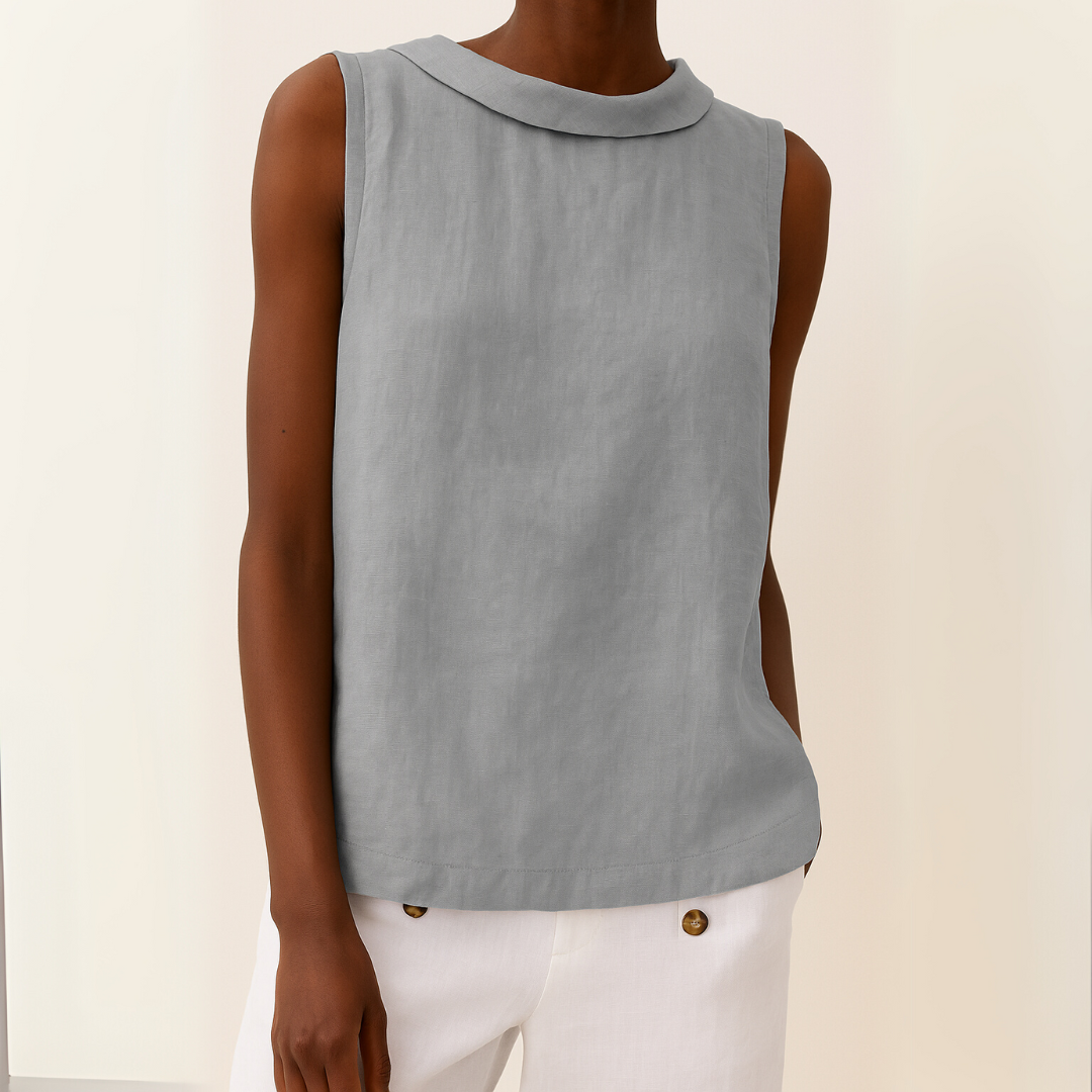 Women's Top | Sleeveless Roll Collar Design