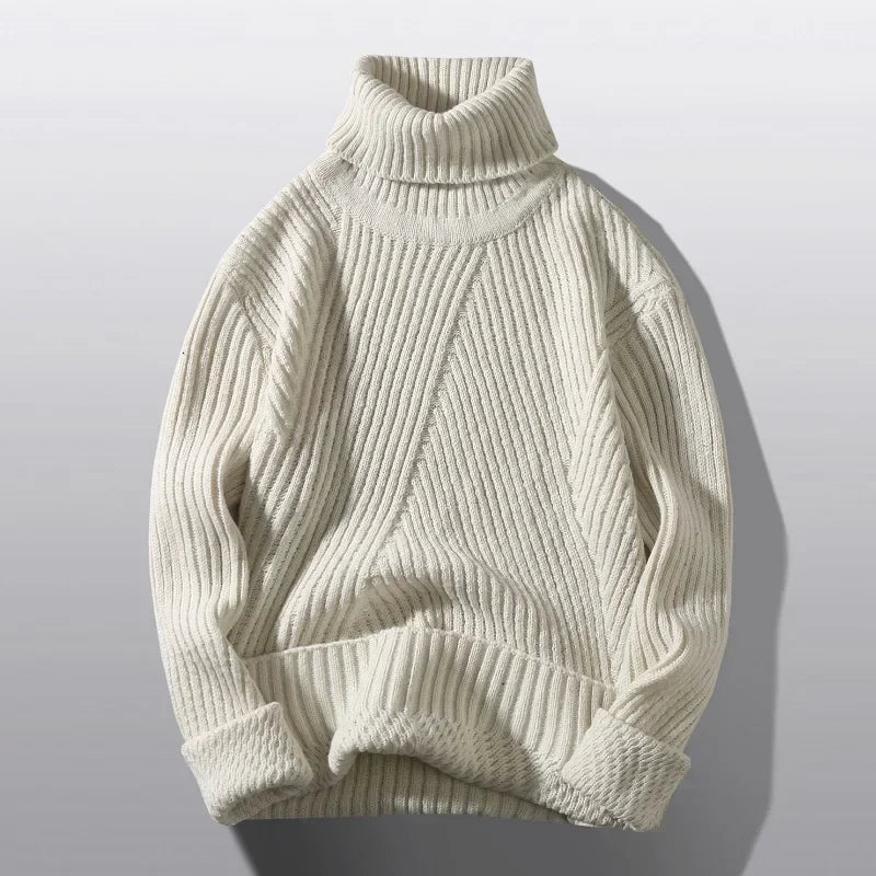 Women's Turtleneck Sweater | Ribbed Knit & Relaxed Fit