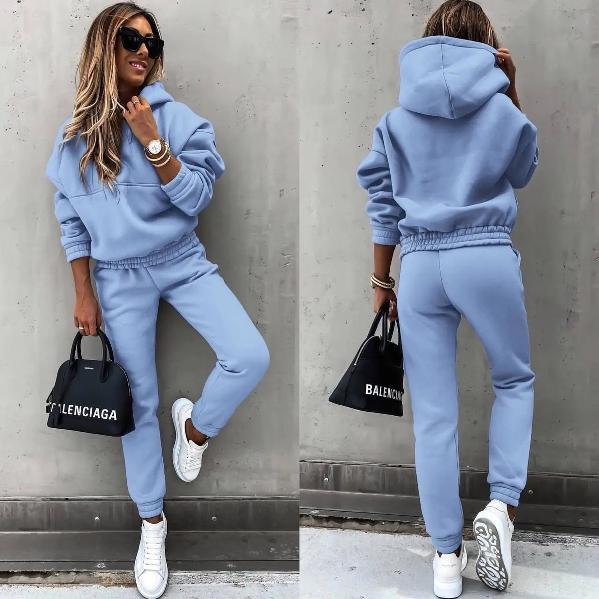 Women's Two Piece Set | Hooded Top, Tapered Joggers